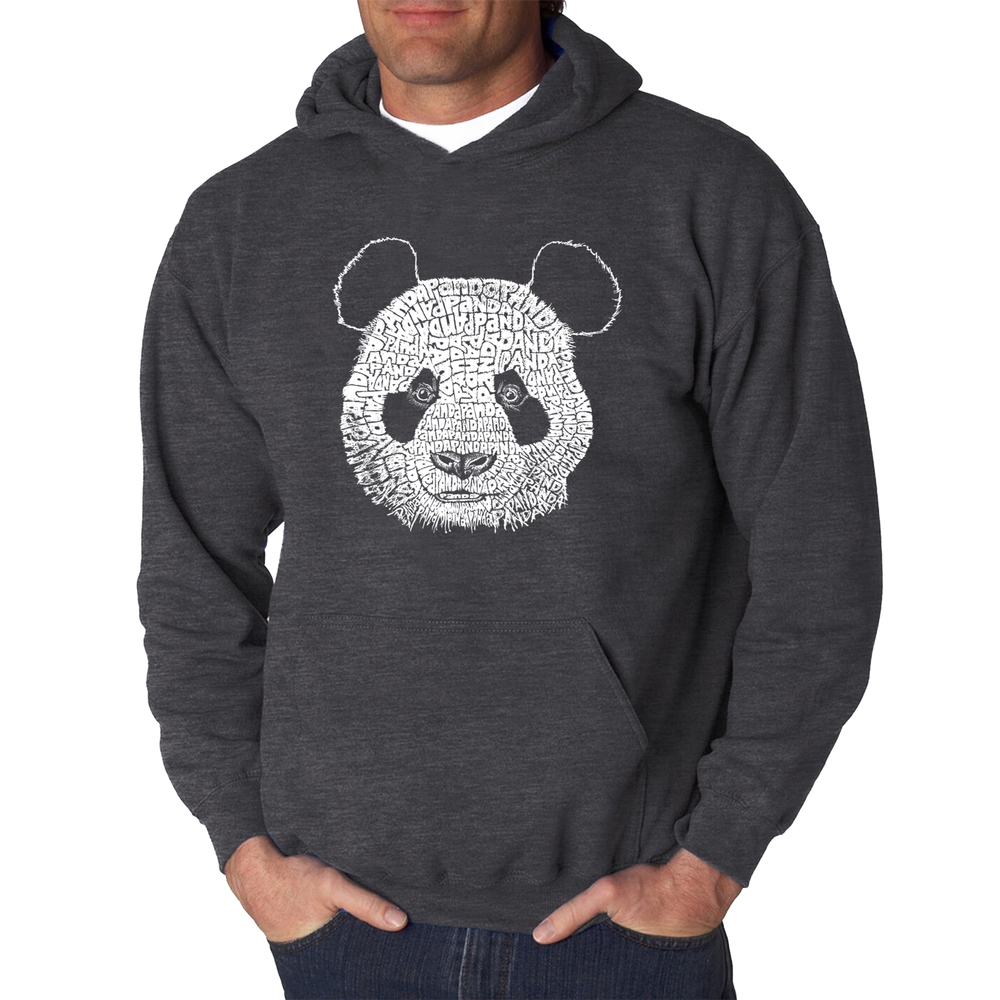 Men's Word Art Hooded Sweatshirt - Panda